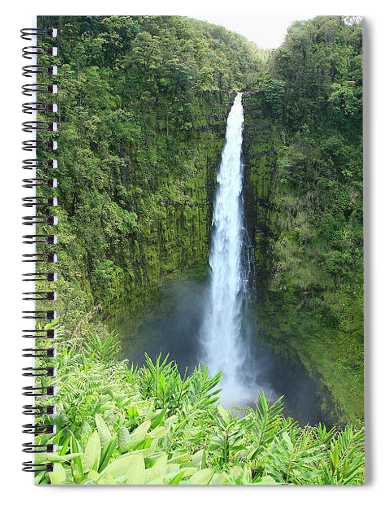 Akaka Falls Spiral Notebook featuring the photograph Akaka Falls by Peter French - Printscapes