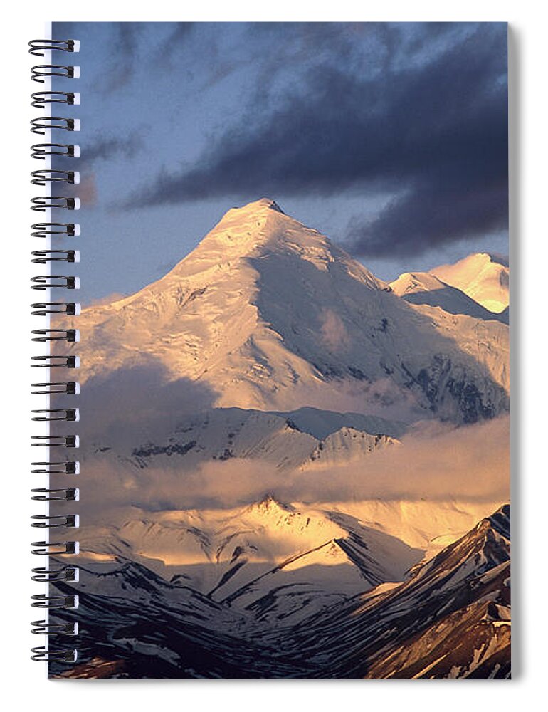 00340723 Spiral Notebook featuring the photograph Alaska Range Morning by Yva Momatiuk John Eastcott