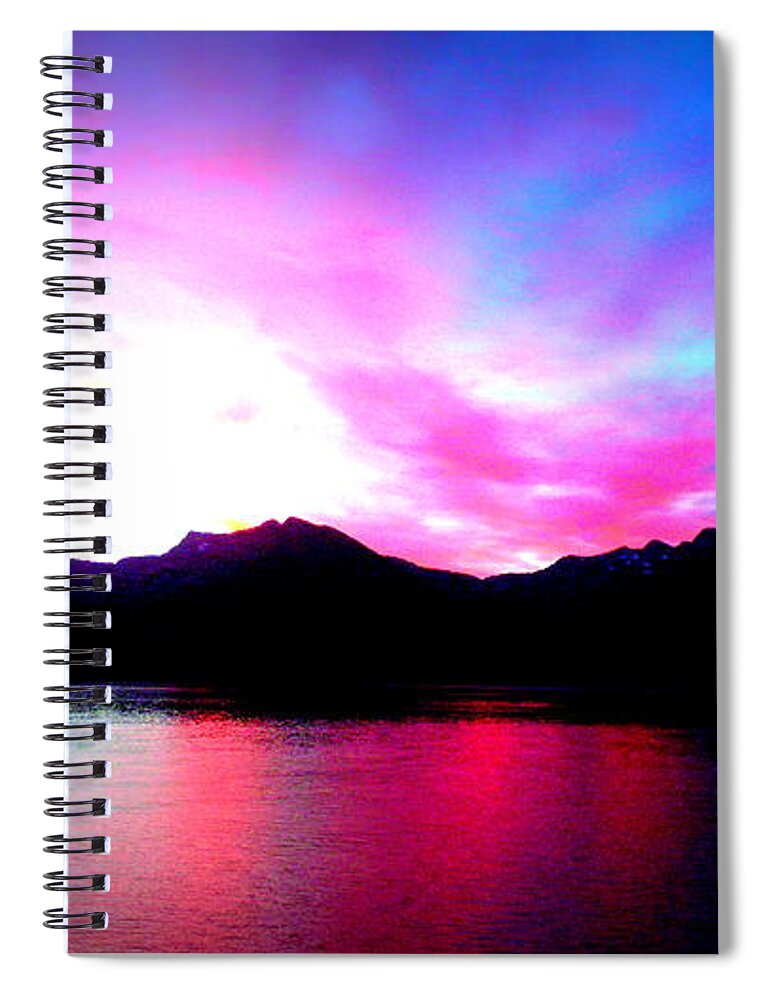 Lomography Spiral Notebook featuring the photograph Alaska Sunset Lomography by Katy Hawk