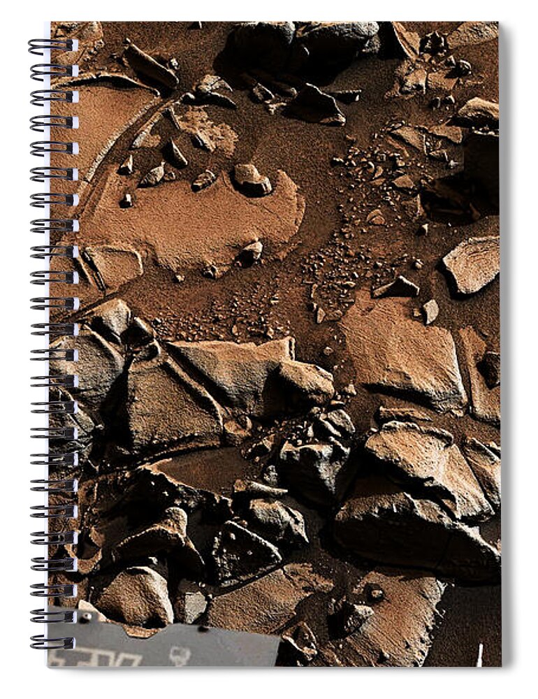 Curiosity Mars Rover Spiral Notebook featuring the photograph Alexander Hills bedrock in Mars by Weston Westmoreland
