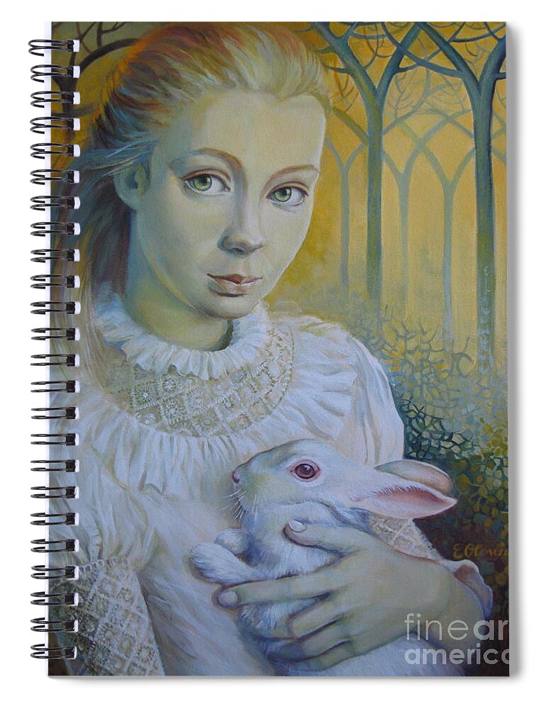 Alice Spiral Notebook featuring the painting Alice by Elena Oleniuc