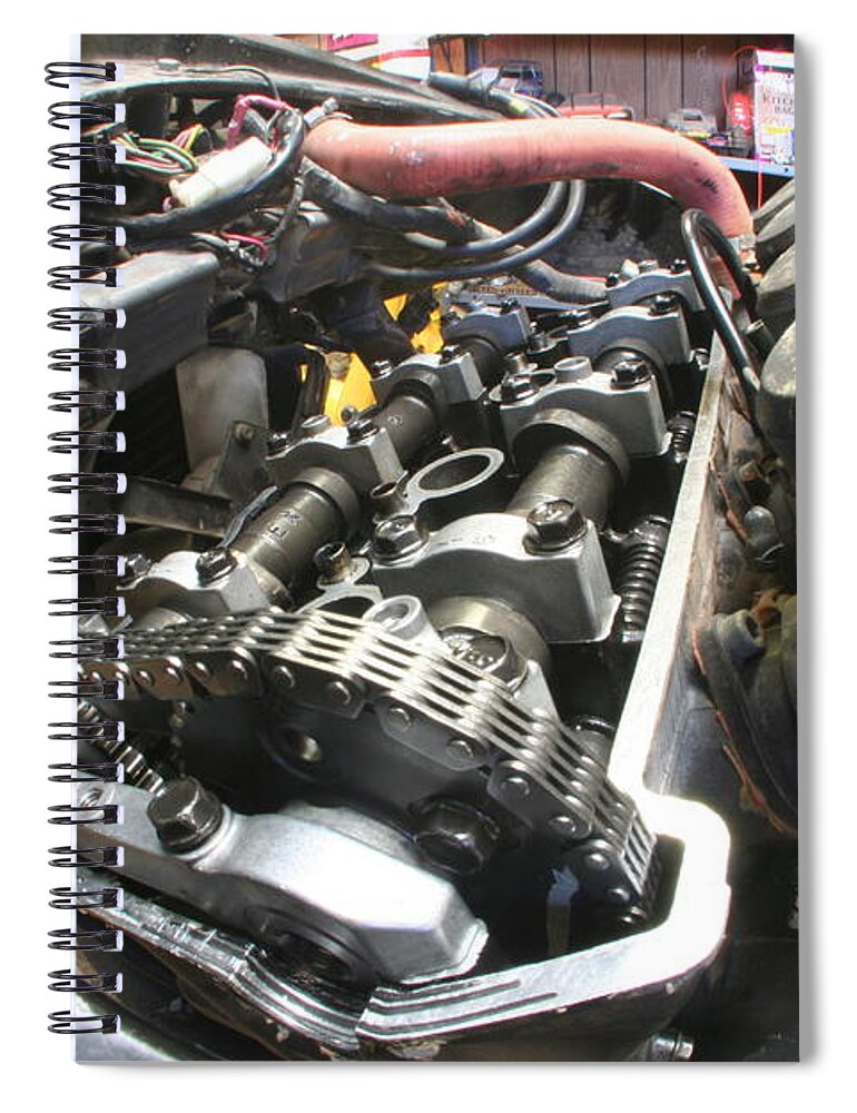 Motorcycle Spiral Notebook featuring the photograph All In The Timing by David S Reynolds