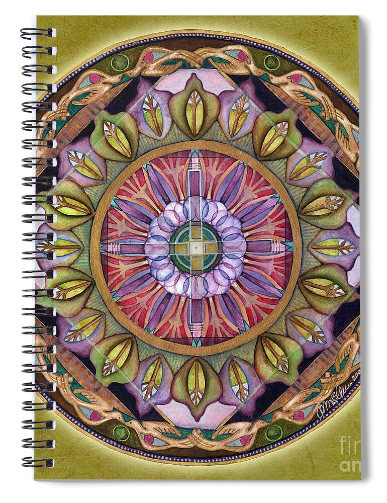 Mandala Art Spiral Notebook featuring the painting All is Well Mandala by Jo Thomas Blaine