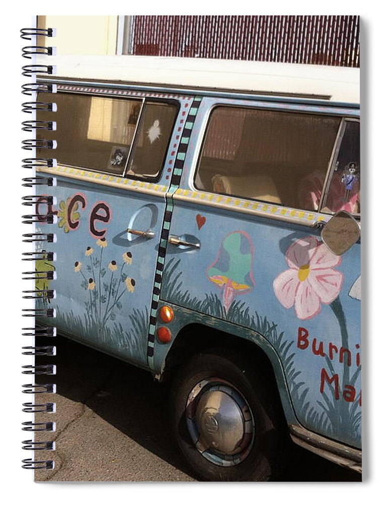 Vw Spiral Notebook featuring the painting All We Want is Peace by Gerry High