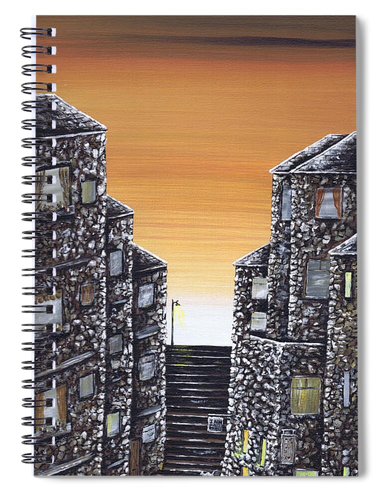 Alley Cat Spiral Notebook featuring the painting Alley Cat by Kenneth Clarke