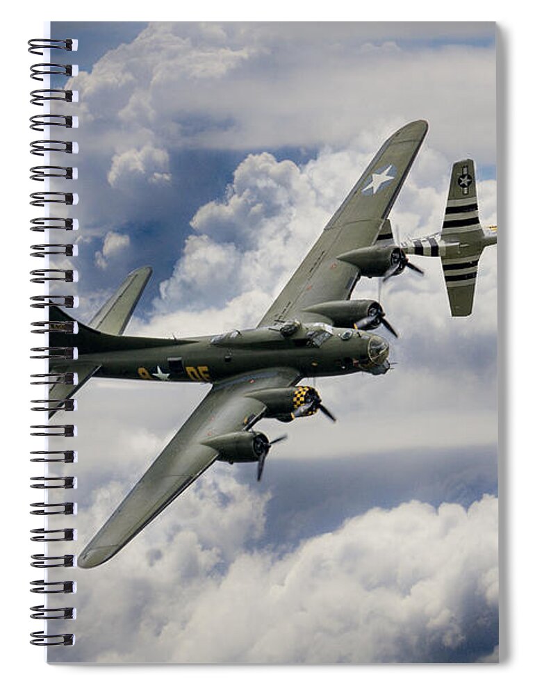 B17 Spiral Notebook featuring the digital art Allies by Airpower Art