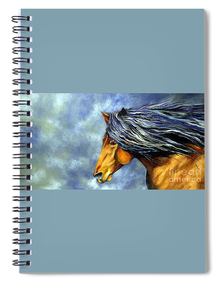Equine Spiral Notebook featuring the painting Almanzors Glissando by Alison Caltrider