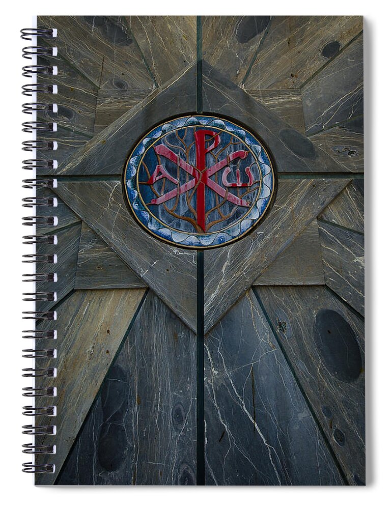 Jesus Spiral Notebook featuring the photograph Alpha and Omega Chi Rho by David Morefield
