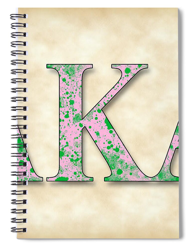 Alpha Kappa Alpha Spiral Notebook featuring the digital art Alpha Kappa Alpha - Parchment by Stephen Younts