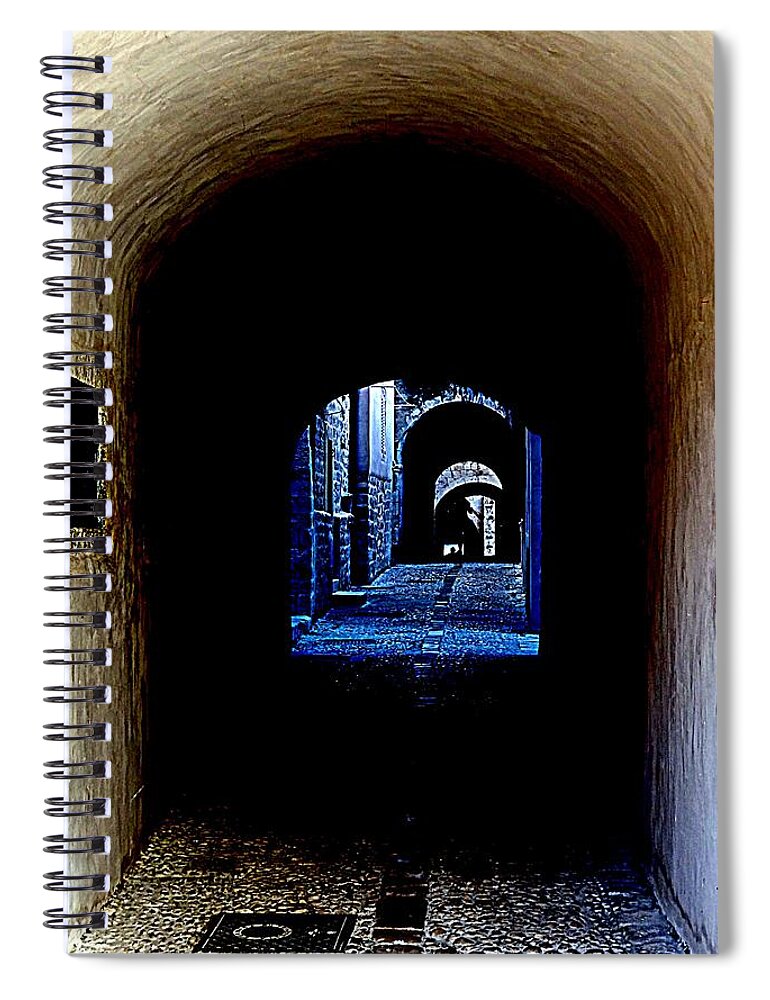  Dubrovnik. Croatia Spiral Notebook featuring the photograph Altered Arch Walkway by Rick Rosenshein