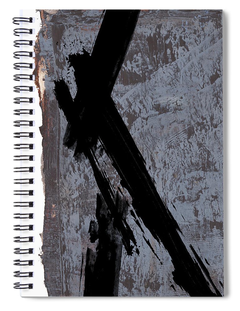 Abstract Spiral Notebook featuring the painting Alternative Edge I by Paul Davenport