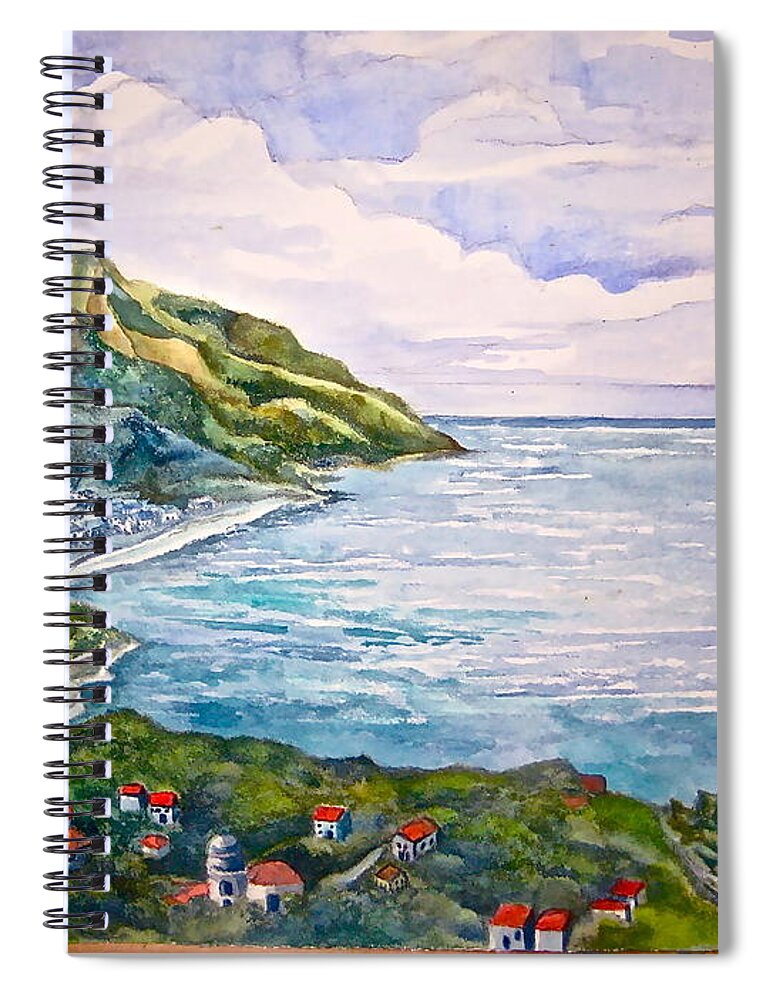  Amalfi Coast Spiral Notebook featuring the painting 'Amalfitana' by Kandy Cross