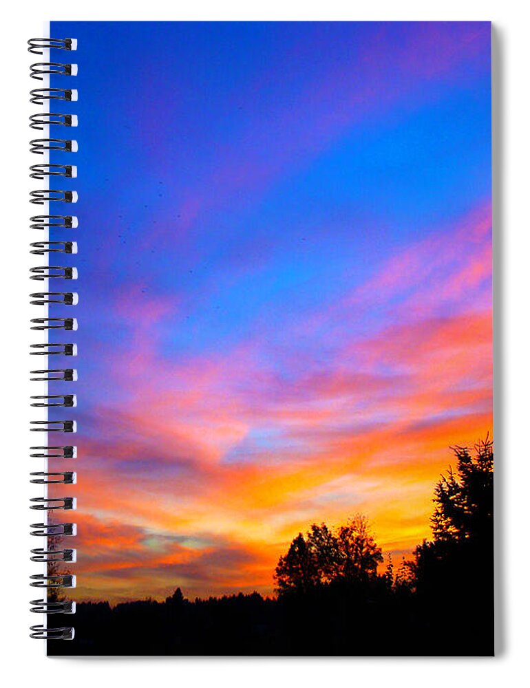 Sunset Spiral Notebook featuring the photograph Amazing sunset by Lisa Rose Musselwhite