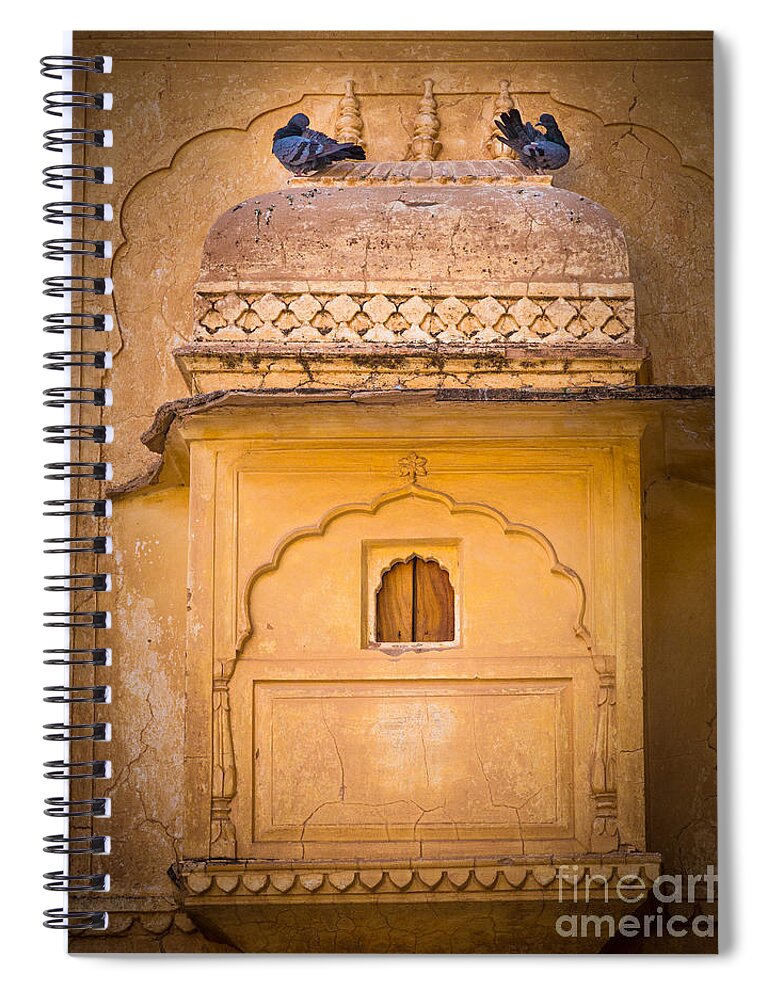 Amber Fort Spiral Notebook featuring the photograph Amber Fort Birdhouse by Inge Johnsson