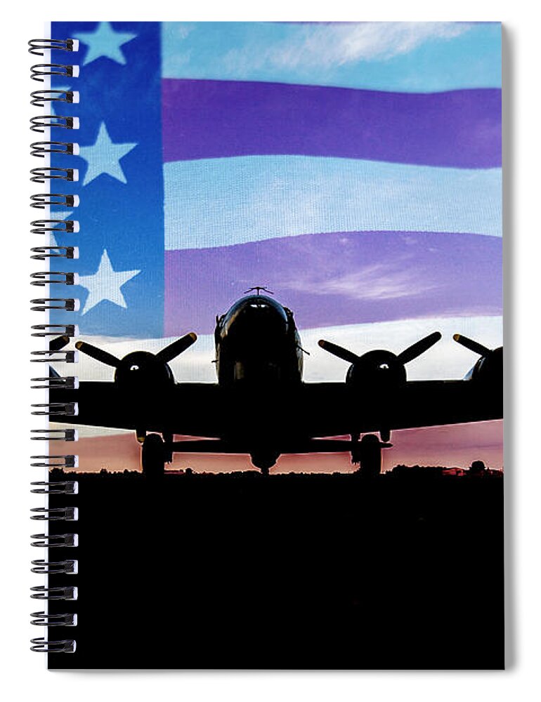 American B-17 Flying Fortress Spiral Notebook featuring the photograph American B-17 Flying Fortress by Terry DeLuco