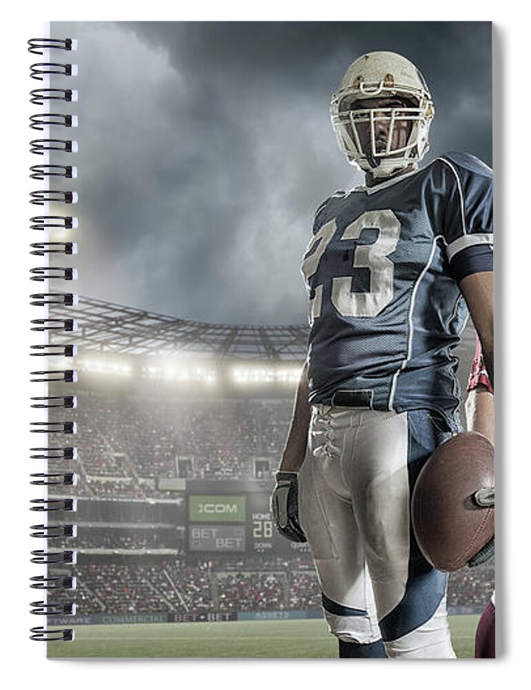 American Football Uniform Spiral Notebook featuring the photograph American Football Players by Peepo
