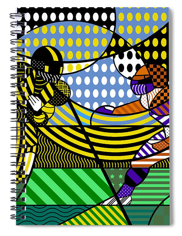 Colorful Spiral Notebook featuring the digital art American Football - Steelers by Randall J Henrie