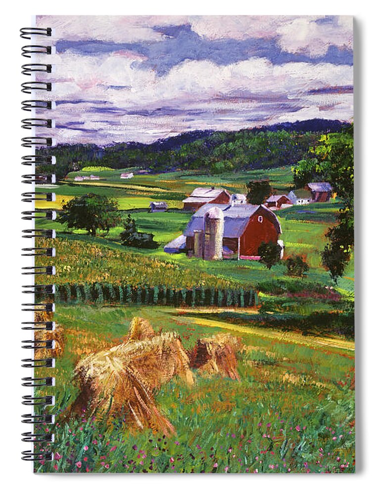 Landscape Spiral Notebook featuring the painting American Heartland by David Lloyd Glover