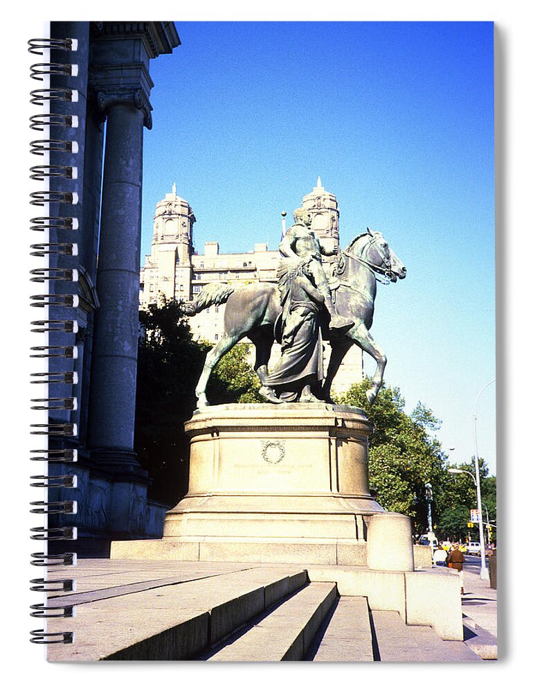 Statue Spiral Notebook featuring the photograph American Museum of Natural History 1984 by Gordon James