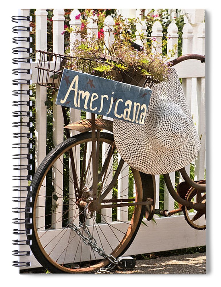 Bicycle Spiral Notebook featuring the photograph Americana by Art Block Collections