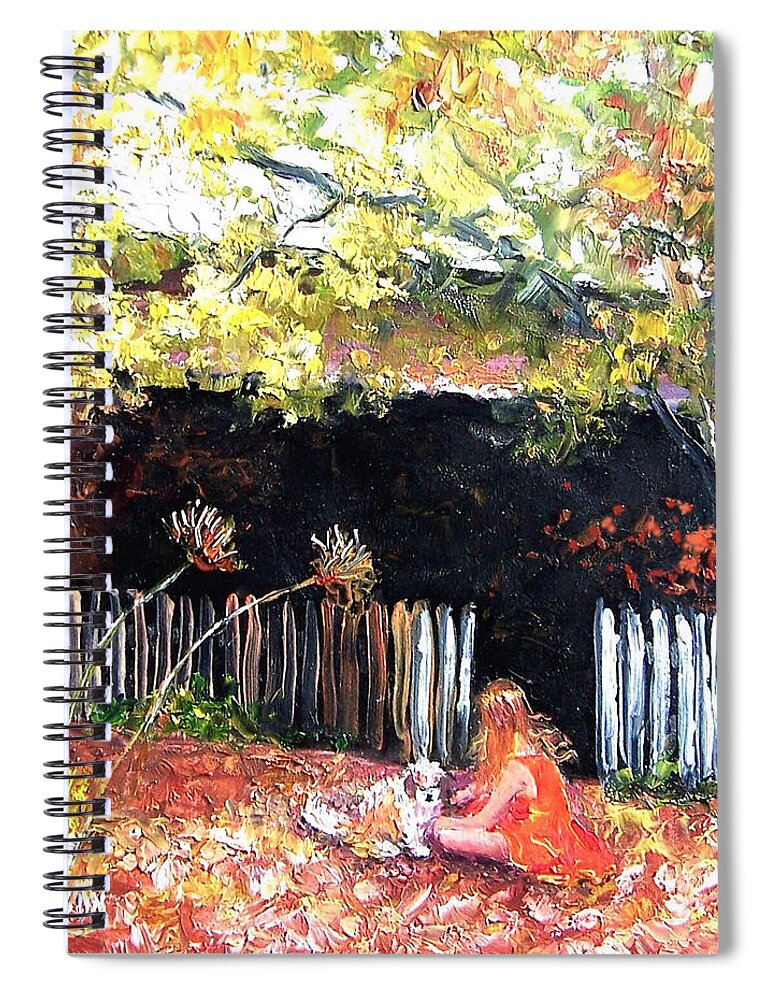 Landscape Spiral Notebook featuring the painting Amy and Milo by Jan Matson