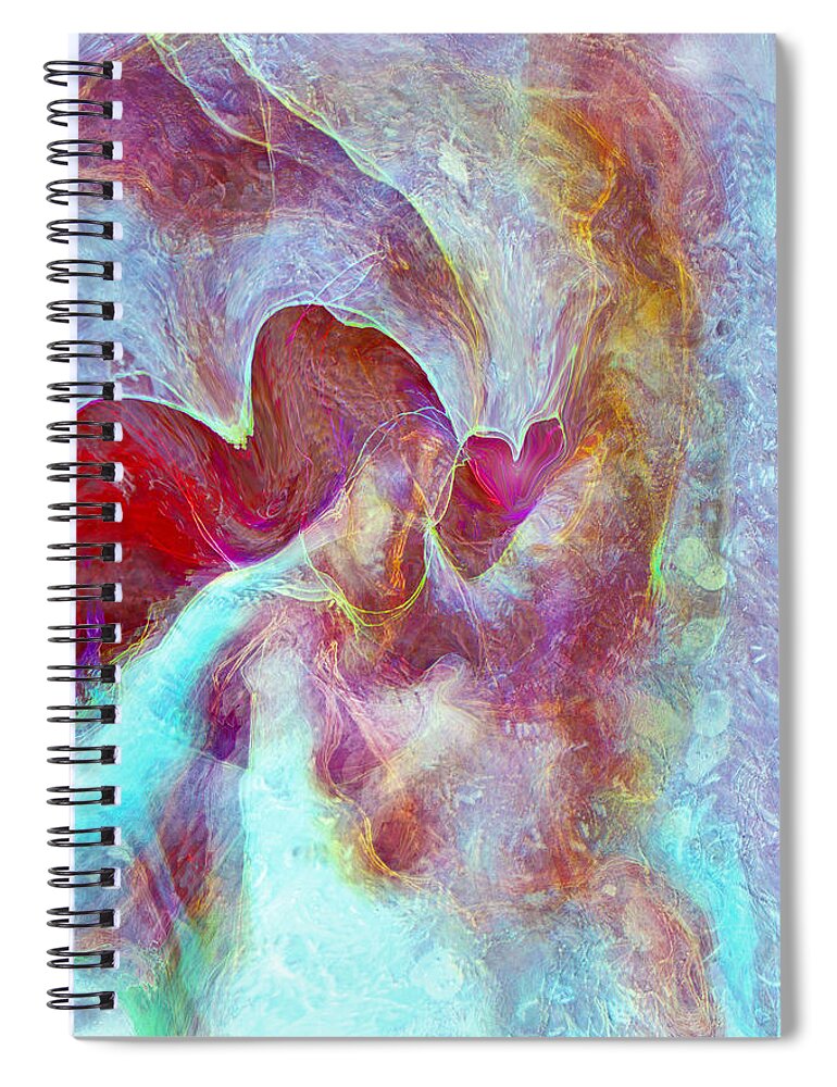 Angels Love Spiral Notebook featuring the digital art An Angels Love by Linda Sannuti