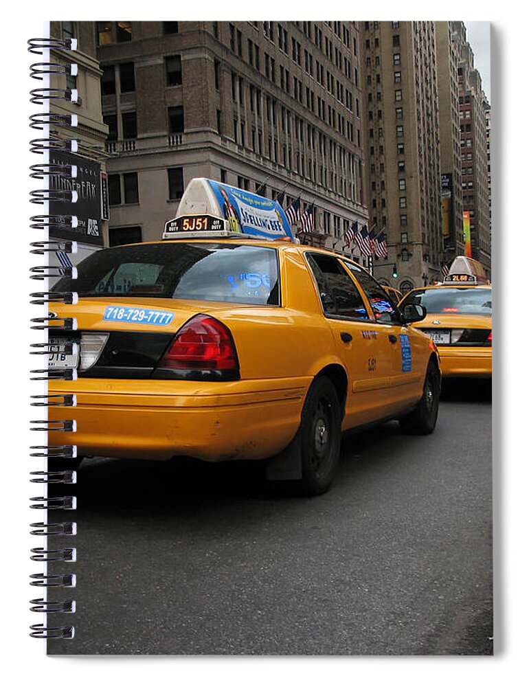 New York City Spiral Notebook featuring the photograph An Endless Supply of Cabs -- Taxis in New York City by Darin Volpe