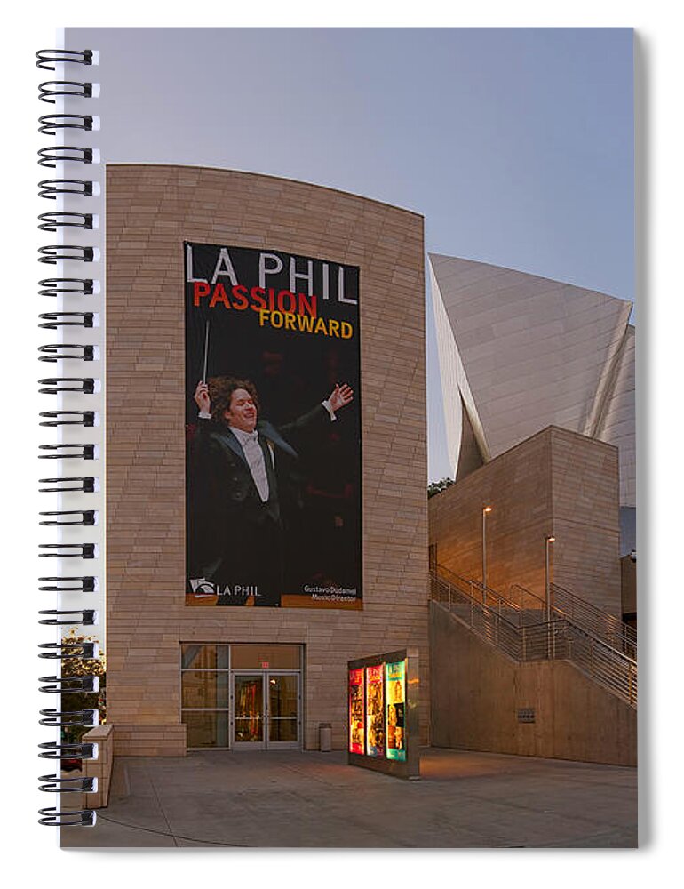 Walt Disney Concert Hall Spiral Notebook featuring the photograph An Evening with Gustavo - Walt Disney Concert Hall Architecture Los Angeles by Ram Vasudev