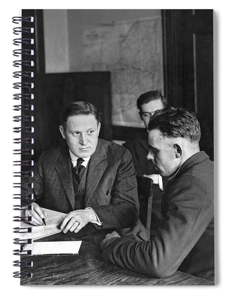 1910s Spiral Notebook featuring the photograph An Immigrant Being Examined by Underwood Archives