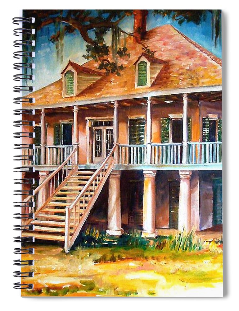 Plantation Spiral Notebook featuring the painting An Old Louisiana Planters House by Diane Millsap
