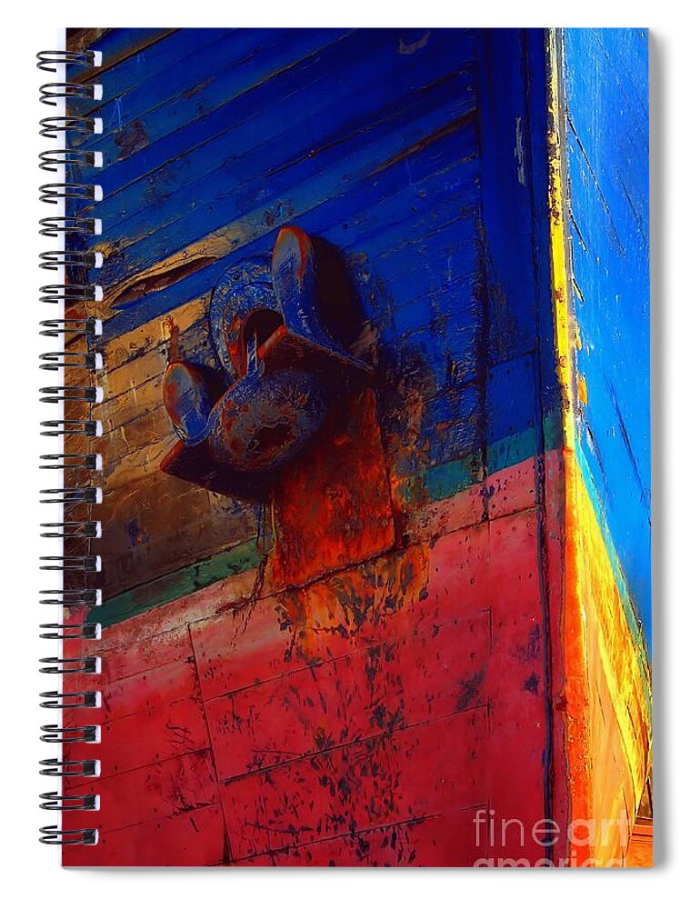 Abstract Spiral Notebook featuring the photograph Anchor and Bow by Lauren Leigh Hunter Fine Art Photography