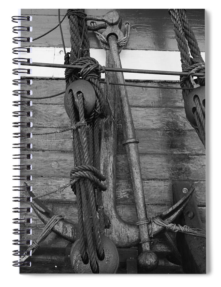18th Century Spiral Notebook featuring the photograph Anchor - monochrome by Ulrich Kunst And Bettina Scheidulin