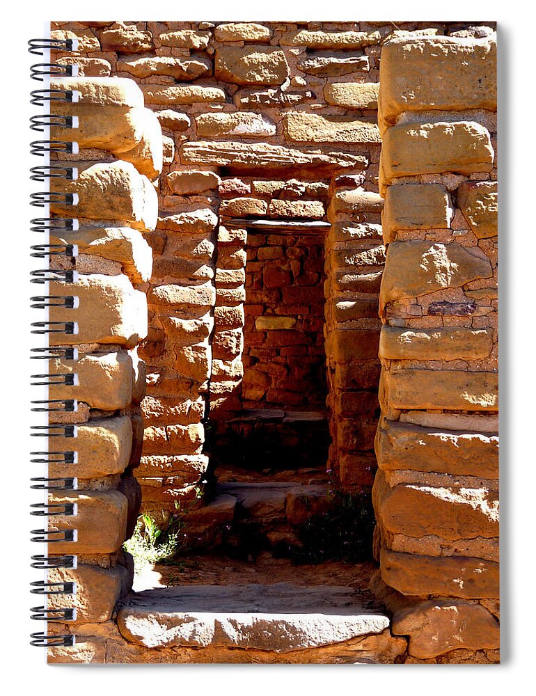 Ancient Spiral Notebook featuring the photograph Ancient Doorways by Alan Socolik