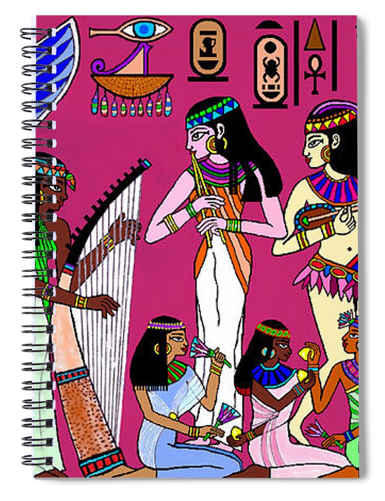 Egypt Spiral Notebook featuring the mixed media Ancient Egypt Splendor by Hartmut Jager