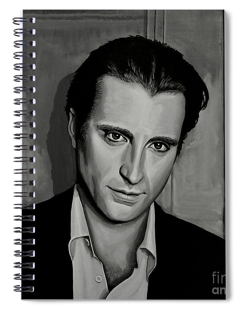 Andy Garcia Spiral Notebook featuring the painting Andy Garcia by Paul Meijering