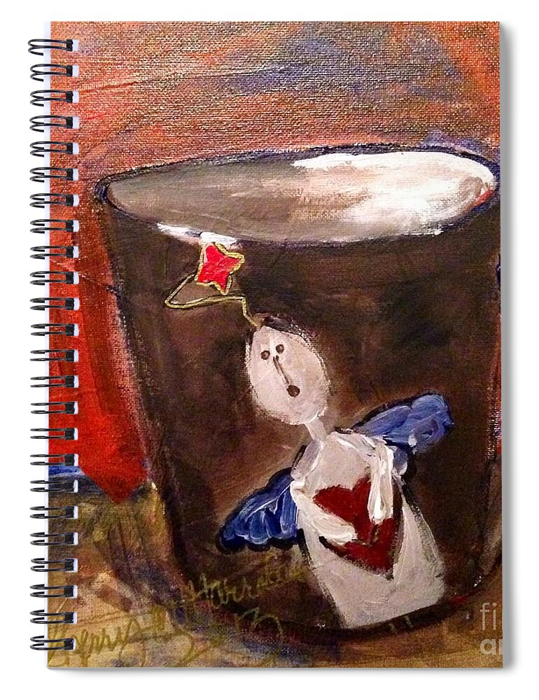 Angel Spiral Notebook featuring the painting Angel Kisses For You by Sherry Harradence