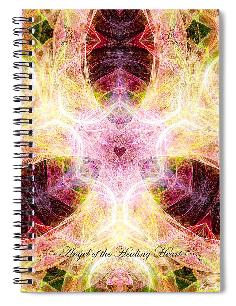 Angel Spiral Notebook featuring the digital art Angel of the Healing Heart by Diana Haronis