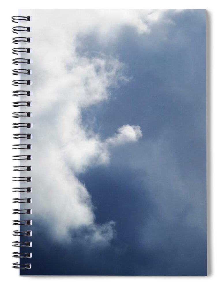 #angel #praying #kneeling #stormy #sky #cordele #georgia #godsarmy #momshome #ominous Spiral Notebook featuring the photograph Cloud Angel Kneeling In Prayer by Belinda Lee