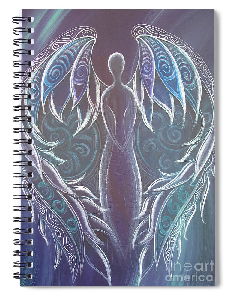 Reina Spiral Notebook featuring the painting Angel Rua by Reina Cottier