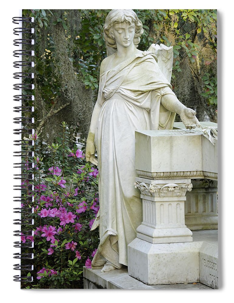 Angel Spiral Notebook featuring the photograph Angel with a Broken Wing by Bradford Martin