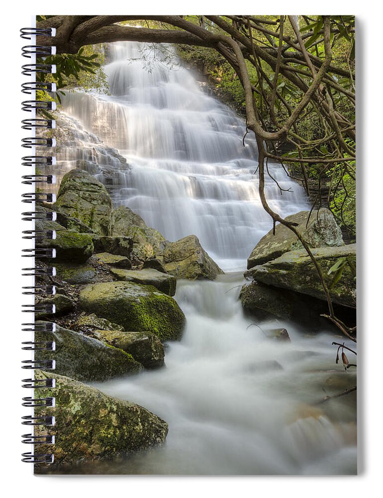 Appalachia Spiral Notebook featuring the photograph Angels at Benton Waterfall by Debra and Dave Vanderlaan