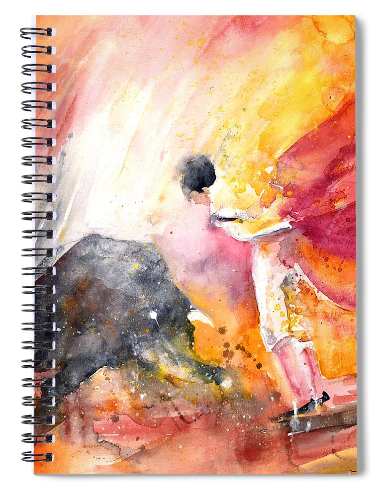 Europe Spiral Notebook featuring the painting Angry Little Bull by Miki De Goodaboom