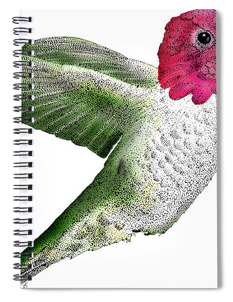 Fauna Spiral Notebook featuring the photograph Annas Hummingbird by Roger Hall