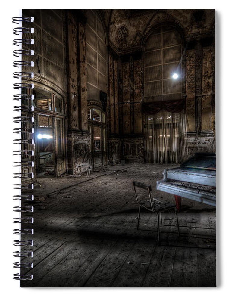 Urbex Spiral Notebook featuring the digital art Another old tune by Nathan Wright