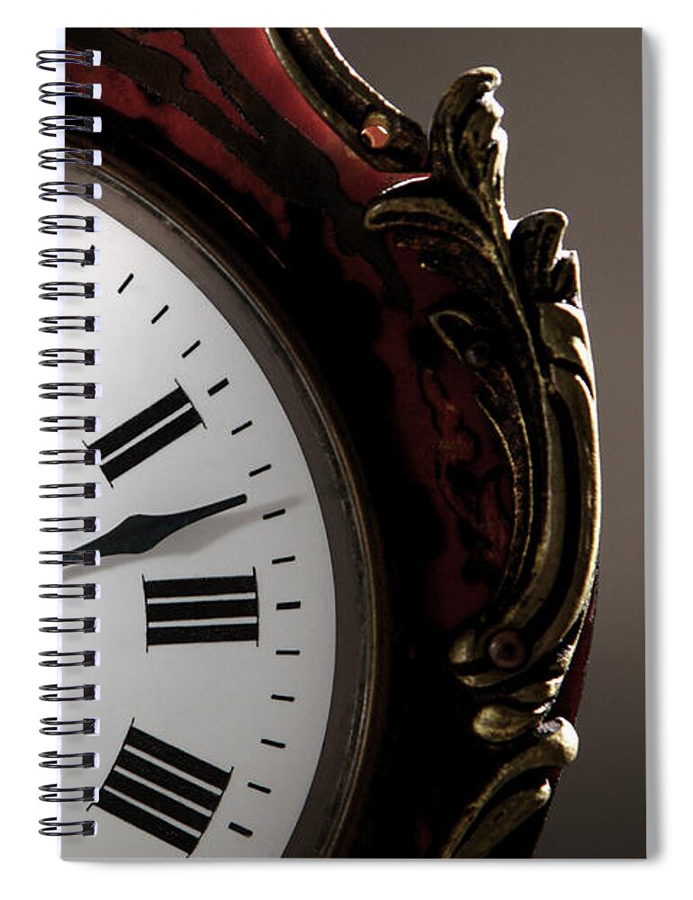 Clock Spiral Notebook featuring the photograph Antique Clock Face by Olivier Le Queinec