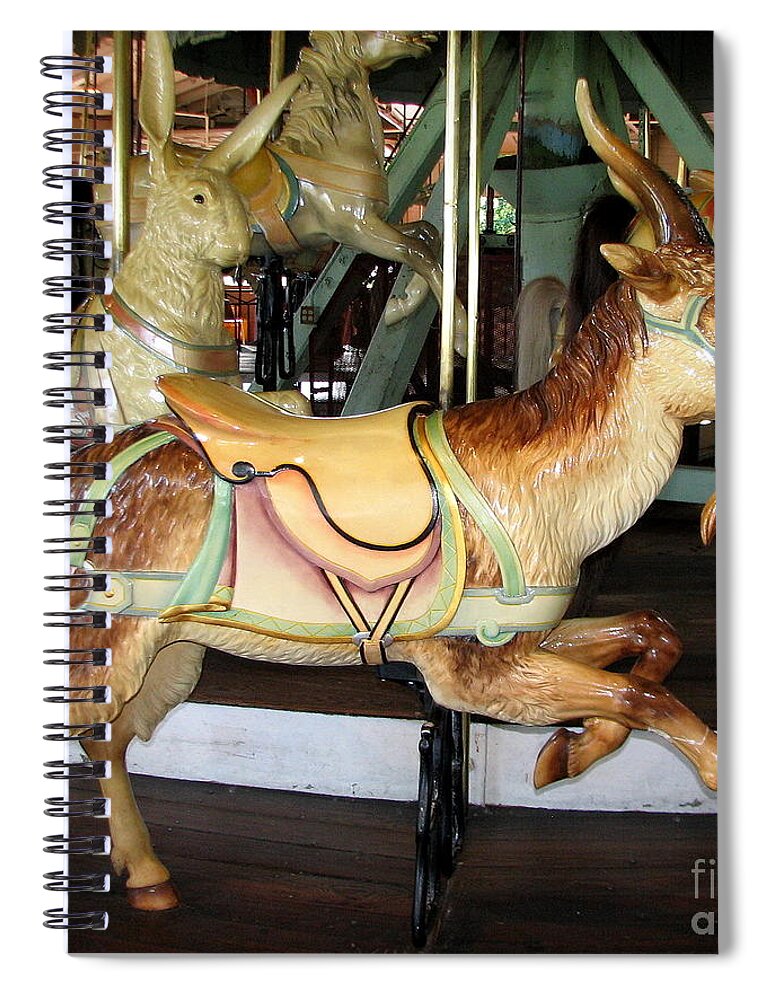 Goat Spiral Notebook featuring the photograph Antique Dentzel Menagerie Carousel Goat by Rose Santuci-Sofranko