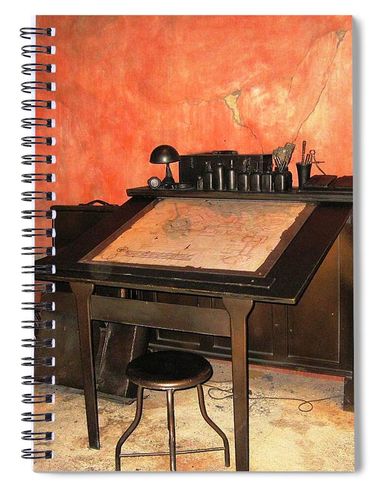 Desk Spiral Notebook featuring the photograph Antique Nautical Desk by Judy Palkimas