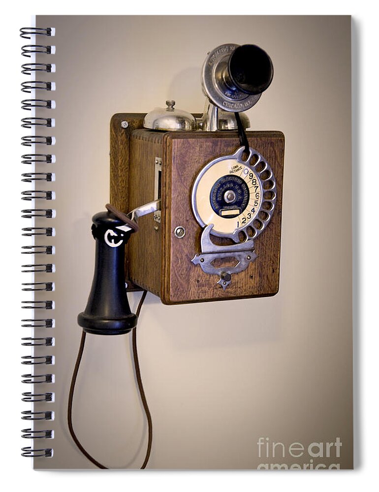 Telephone Spiral Notebook featuring the photograph Antique Telephone by David Millenheft