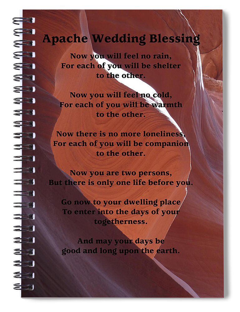 Apache Spiral Notebook featuring the photograph Apache Wedding Blessing on Canyon Photo by Marcia Socolik