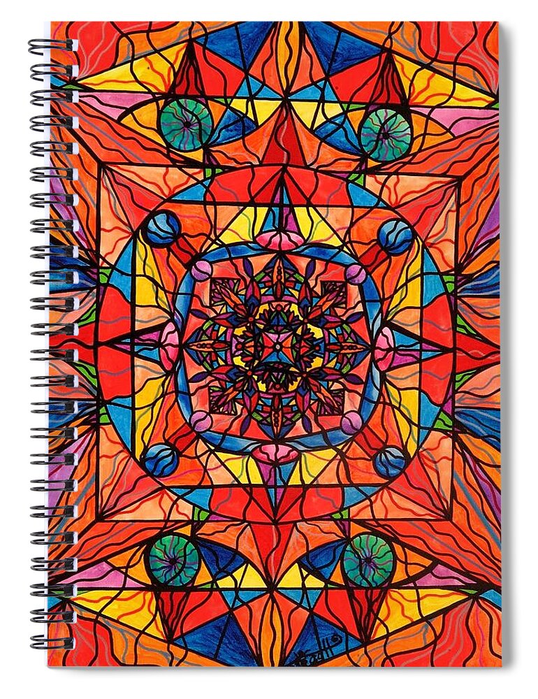 Aplomb Spiral Notebook featuring the painting Aplomb by Teal Eye Print Store